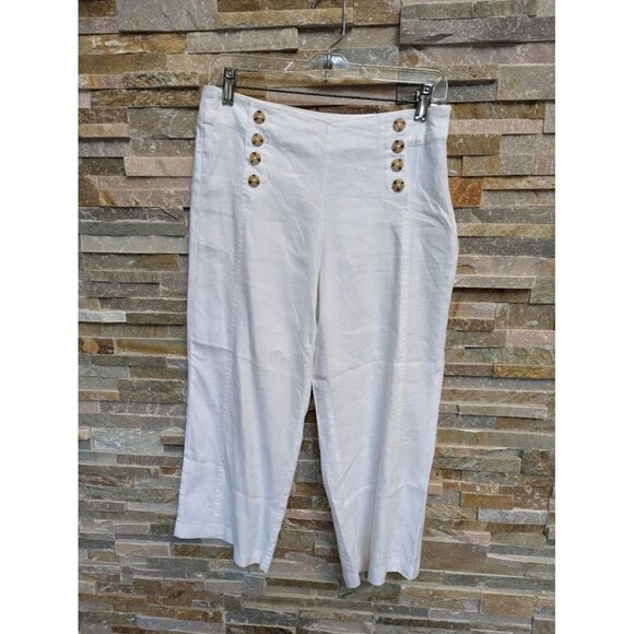 J. Jill Linen Stretch Straight Leg Sailor Capri Women's 6P - Picture 1 of 4